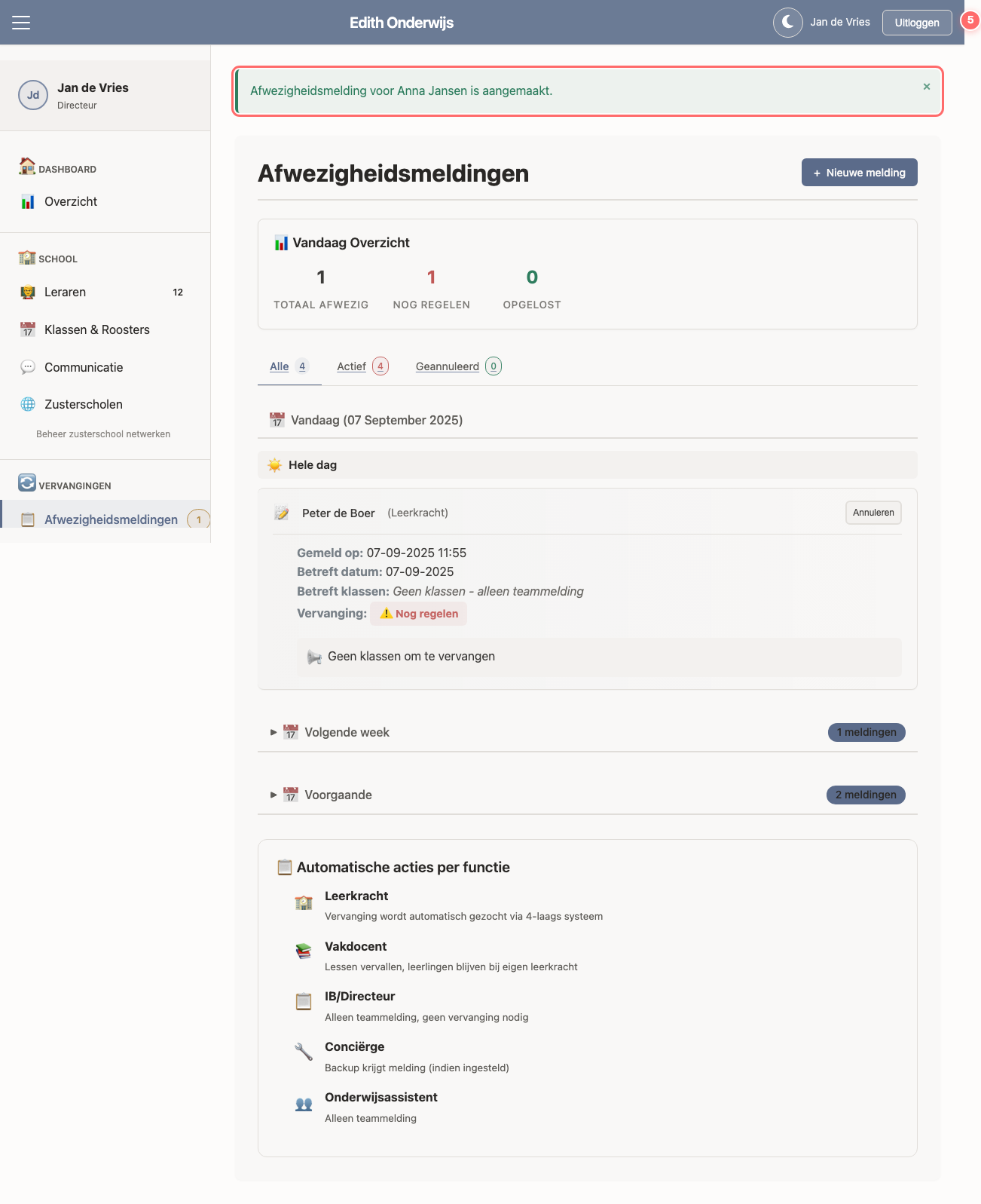 Stap 5: Selecteer datum voor afwezigheid